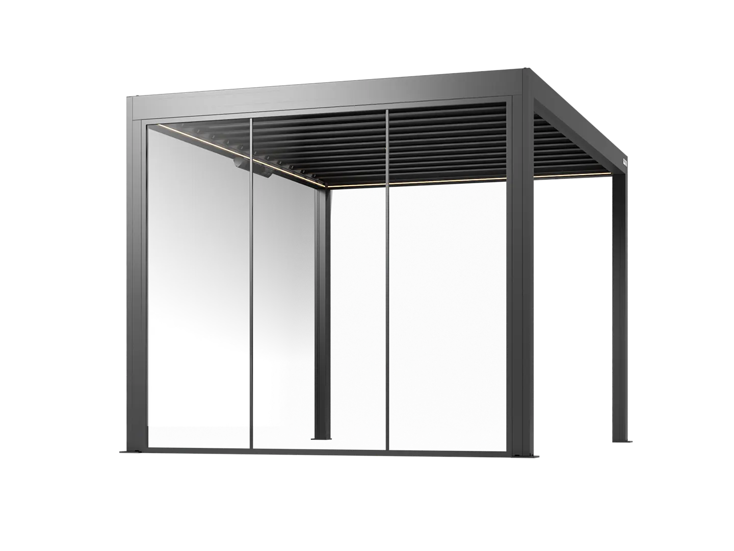 Pergola med glasväggar 3 meter