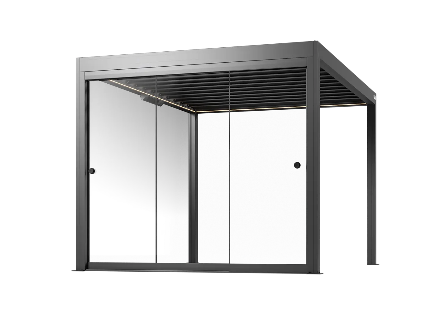 Pergola med glasväggar 3 meter